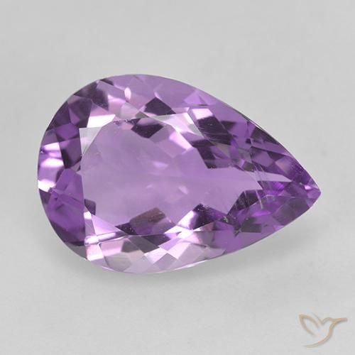 4.09ct Натуральный Средний фиолетовый Аметист, Форма груши, VVS-VS