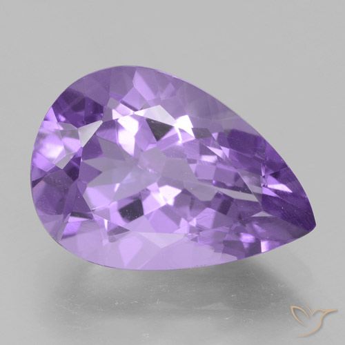4.39ct Натуральный Средний фиолетовый Аметист, Форма груши, Чистота VVS