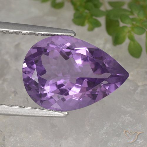 4.67ct Натуральный Глубокий пурпурно-фиолетовый Аметист, Форма груши, Чистота VVS