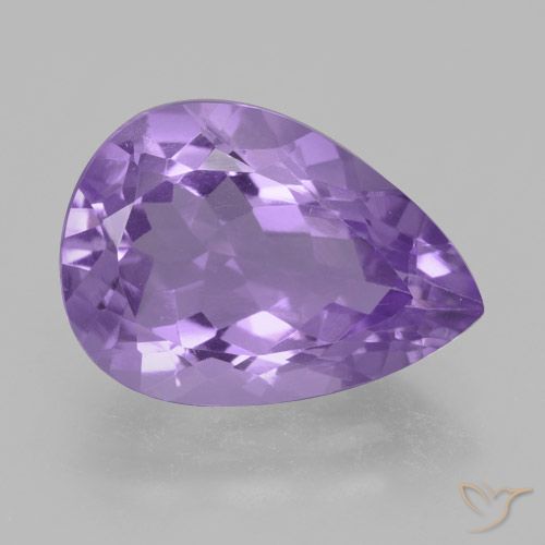 4.42ct Натуральный Средний фиолетовый Аметист, Форма груши, Чистота VVS