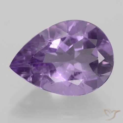 4.22ct Натуральный Баклажан Фиолетовый Аметист, Форма груши, Чистота VVS