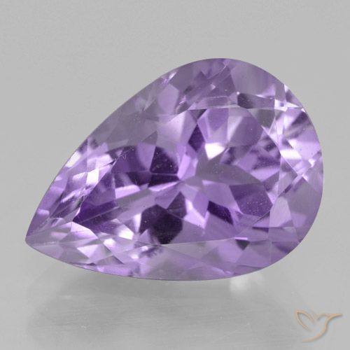 4.91ct Натуральный Средний фиолетовый Аметист, Форма груши, Чистота VVS