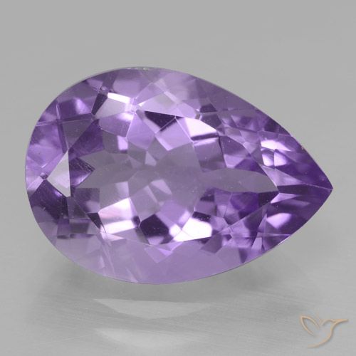 4.64ct Натуральный Средний фиолетовый Аметист, Форма груши, Чистота VVS