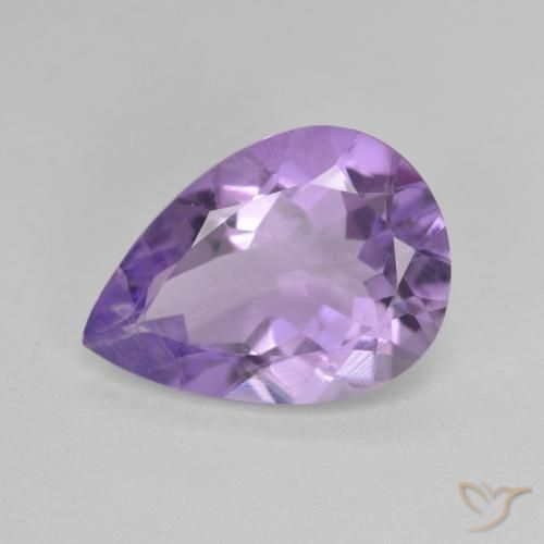 4.03ct Натуральный Средний фиолетовый Аметист, Форма груши, Чистота VVS