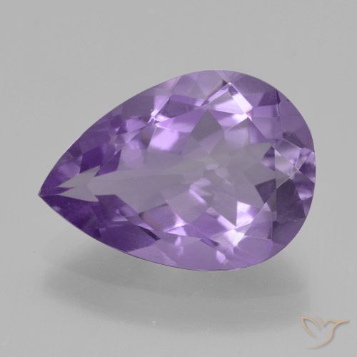 4.02ct Натуральный Средний фиолетовый Аметист, Форма груши, Чистота VVS