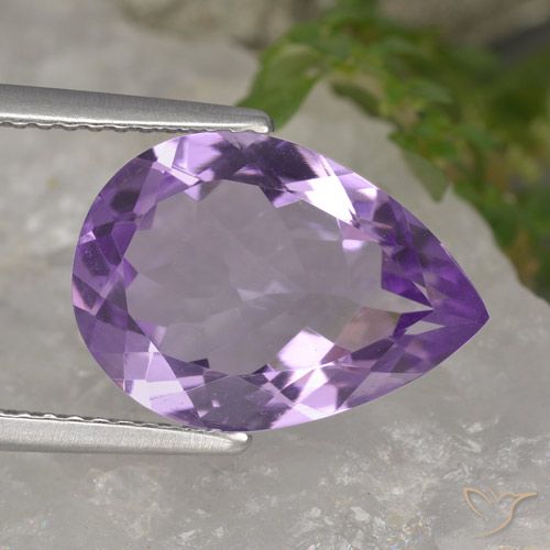4.25ct Натуральный Розовато-фиолетовый Аметист, Форма груши, Чистота VVS