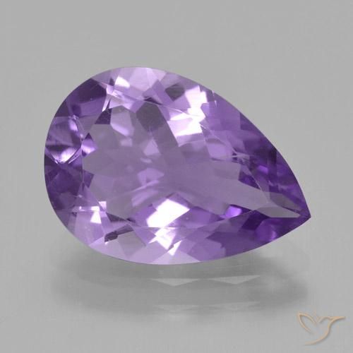 3.57ct Натуральный Средний фиолетовый Аметист, Форма груши, Чистота VS