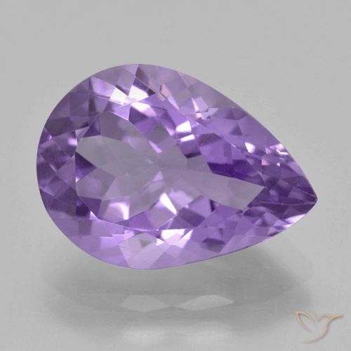 4.79ct Натуральный Средний фиолетовый Аметист, Форма груши, Чистота VVS