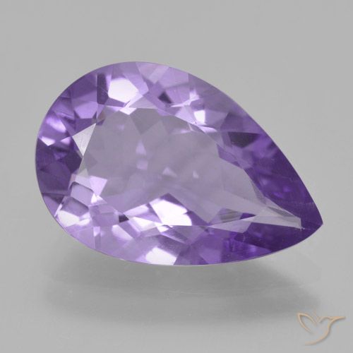 4.27ct Натуральный Средний фиолетовый Аметист, Форма груши, Чистота VVS