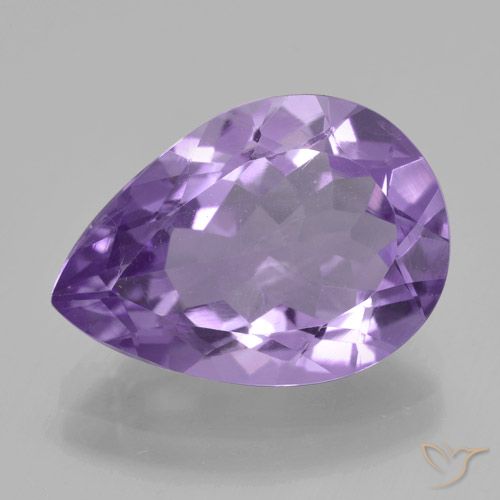 4.53ct Натуральный Средний фиолетовый Аметист, Форма груши, Чистота VVS