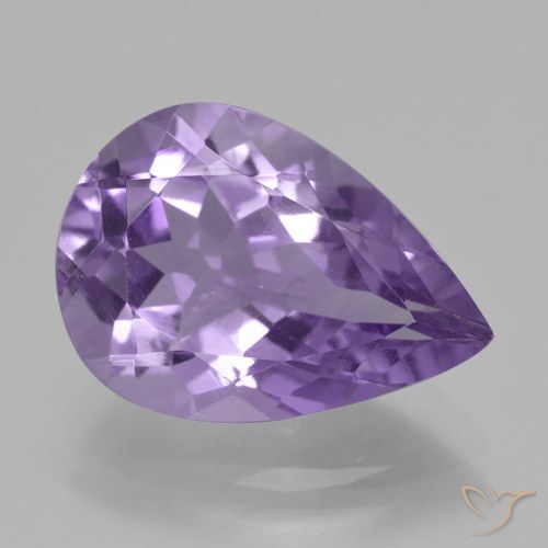 4.45ct Натуральный Средний фиолетовый Аметист, Форма груши, Чистота VVS