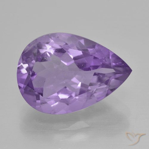 4.50ct Натуральный Средний фиолетовый Аметист, Форма груши, Чистота VVS