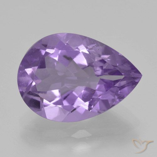 4.47ct Натуральный Темно-фиолетовый Аметист, Форма груши, Чистота VVS