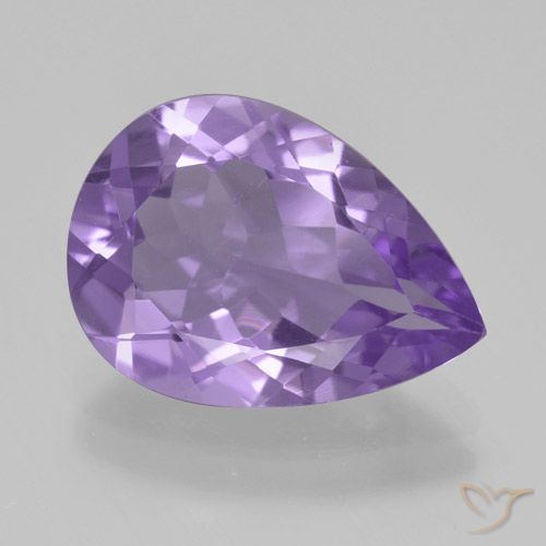 4.05ct Натуральный Средний фиолетовый Аметист, Форма груши, Чистота VVS