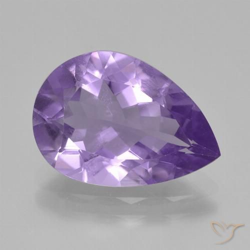 3.43ct Натуральный Светло-фиолетовый Аметист, Форма груши, Чистота VS