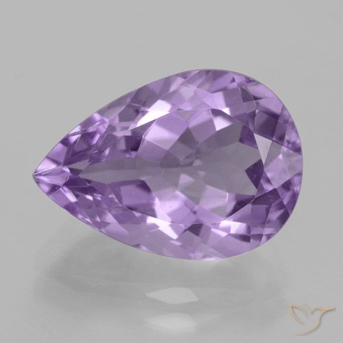 4.81ct Натуральный Средний фиолетовый Аметист, Форма груши, Чистота VVS