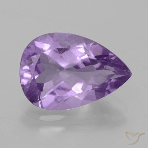 3.76ct Натуральный Средний фиолетовый розовый Аметист, Форма груши, Чистота VVS