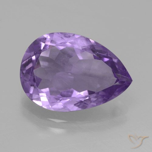 3.97ct Натуральный Баклажан Фиолетовый Аметист, Форма груши, Чистота VVS