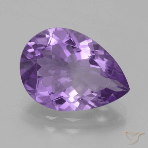 4.34ct Натуральный Темно-фиолетовый Аметист, Форма груши, Чистота VVS