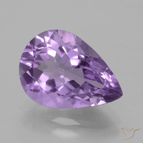 4.20ct Натуральный Средний фиолетовый Аметист, Форма груши, Чистота VVS