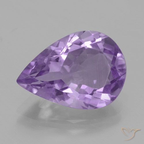 4.24ct Натуральный Средний фиолетовый Аметист, Форма груши, Чистота VVS