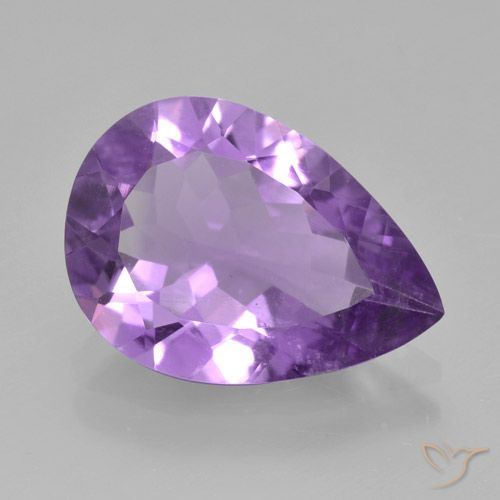 3.46ct Натуральный Средний фиолетовый Аметист, Форма груши, VVS-VS