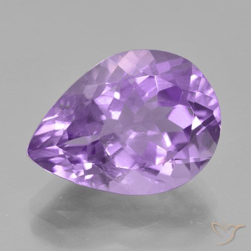 4.78ct Натуральный Средний фиолетовый Аметист, Форма груши, VVS-VS