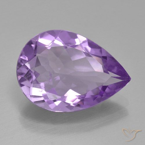 3.92ct Натуральный Темно-фиолетовый Аметист, Форма груши, Чистота VVS