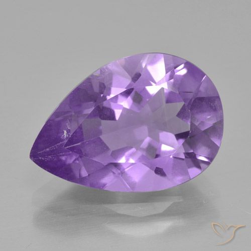 3.91ct Натуральный Темно-фиолетовый Аметист, Форма груши, VVS-VS