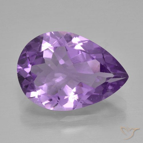 4.09ct Натуральный Темно-фиолетовый Аметист, Форма груши, Чистота VVS
