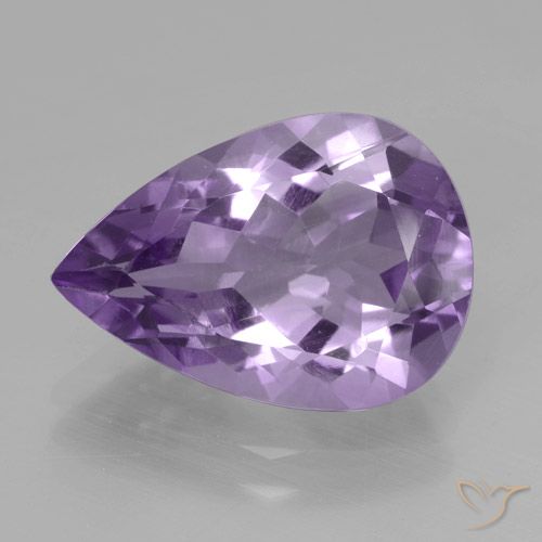 4.37ct Натуральный Средний фиолетовый Аметист, Форма груши, Чистота VVS