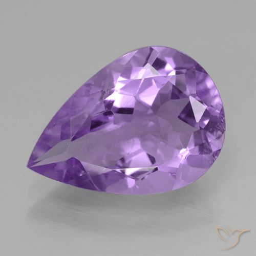 3.96ct Натуральный Темно-фиолетовый Аметист, Форма груши, Чистота VS