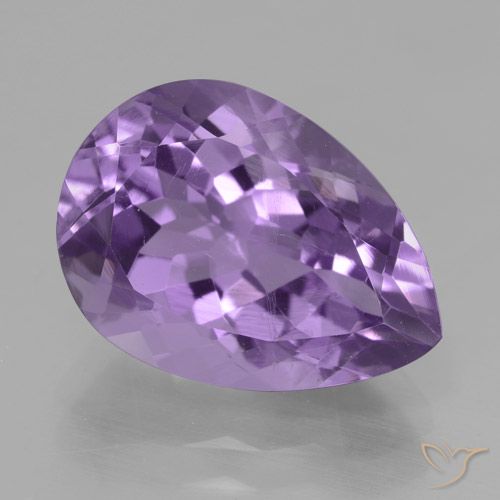 5.10ct Натуральный Темно-фиолетовый Аметист, Форма груши, Чистота VS