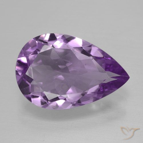 4.12ct Натуральный Средний фиолетовый Аметист, Форма груши, Чистота VVS
