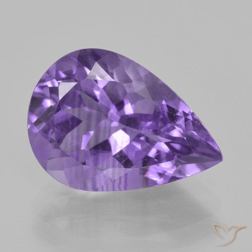 4.50ct Натуральный Средний фиолетовый Аметист, Форма груши, VVS-VS