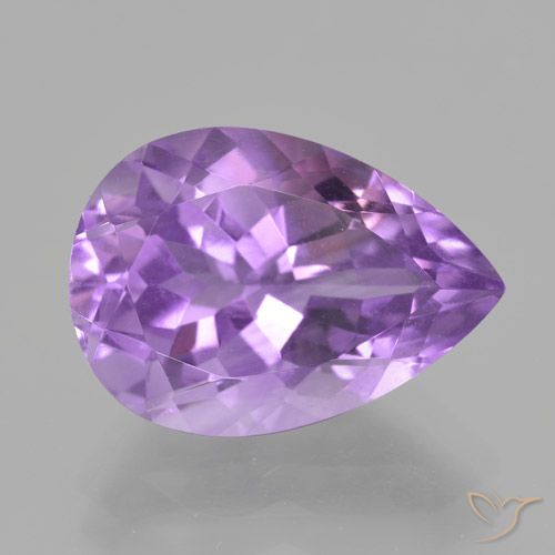 5.09ct Натуральный Глубокий пурпурно-фиолетовый Аметист, Форма груши, Чистота VS