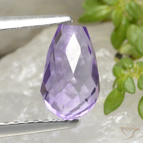 1.42ct Натуральный Светло-фиолетовый Аметист, Бриолет, VVS-VS