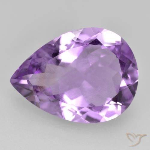 6.47ct Натуральный Розовато-фиолетовый Аметист, Форма груши, Чистота VS