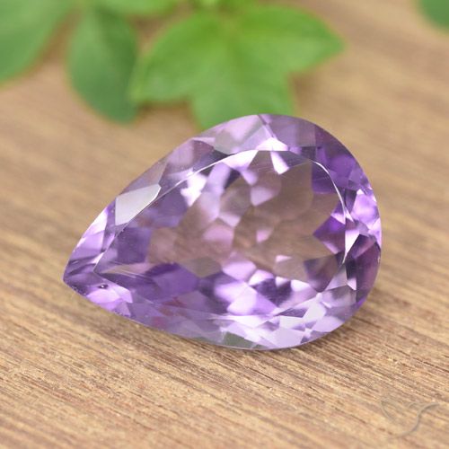 7.16ct Натуральный Средний фиолетовый Аметист, Форма груши, Чистота VS