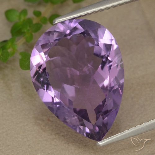 6.78ct Натуральный Средне-темный пурпурно-фиолетовый Аметист, Форма груши, Чистота VS
