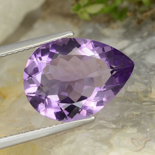 5.78ct Натуральный Баклажан Фиолетовый Аметист, Форма груши, VVS-VS