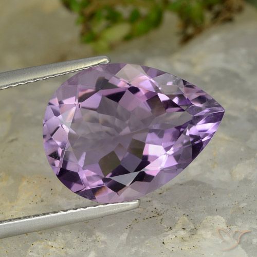 6.79ct Натуральный Средний фиолетовый Аметист, Форма груши, VVS-VS