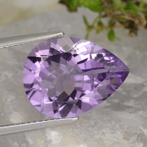 6.54ct Натуральный Баклажан Фиолетовый Аметист, Форма груши, VVS-VS