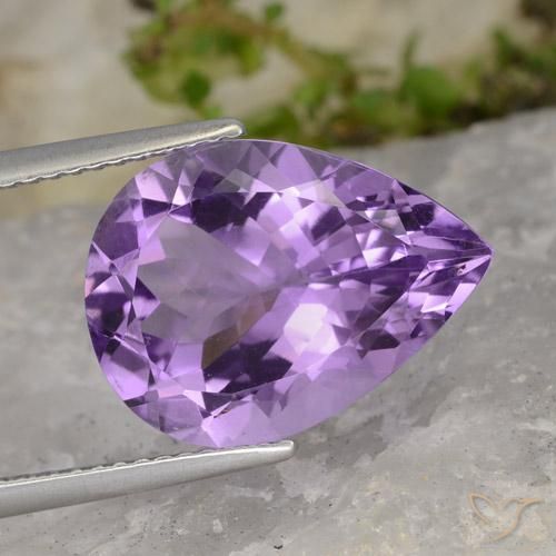 7.09ct Натуральный Пурпурно-фиолетовый Аметист, Форма груши, Чистота VS