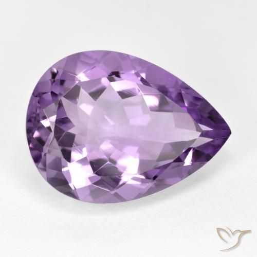 7.32ct Натуральный Средне-светлый пурпурно-фиолетовый Аметист, Форма груши, VVS-VS