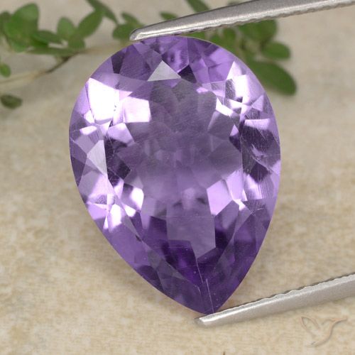 6.32ct Натуральный Темно-фиолетовый Аметист, Форма груши, Чистота VS