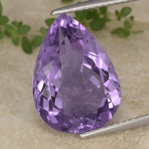 7.00ct Натуральный Средний фиолетовый Аметист, Форма груши, VVS-VS