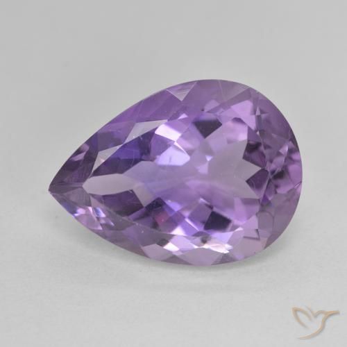 7.22ct Натуральный Пурпурно-фиолетовый Аметист, Форма груши, VVS-VS