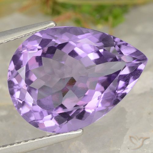 7.05ct Натуральный Средний фиолетовый Аметист, Форма груши, VVS-VS