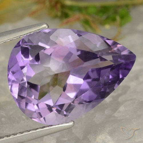6.68ct Натуральный Пурпурно-фиолетовый Аметист, Форма груши, VVS-VS